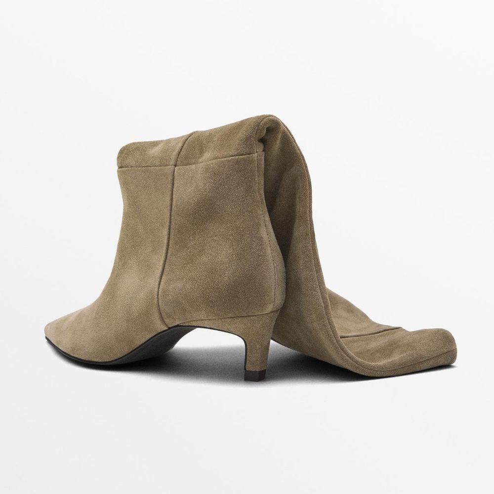 NWT. Massimo Dutti Soft Split Leather Heeled Boots. Size 11. - Picture 6 of 9